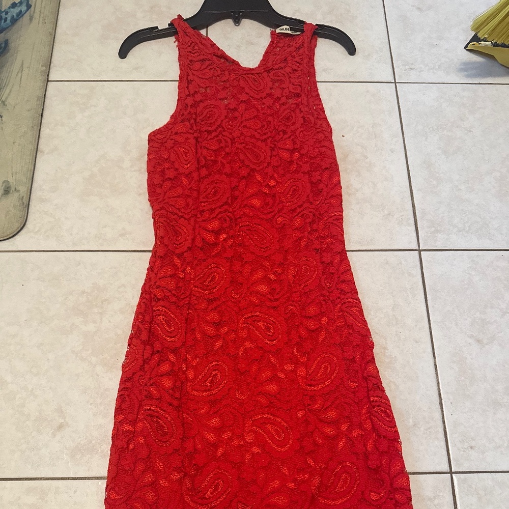 Red lace Gilber Gilmore dress never worn